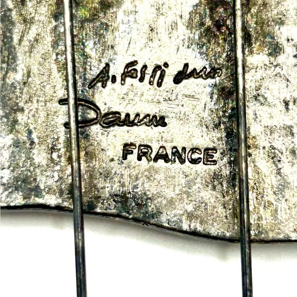 Daum France Alexandre Fassianos brooch in glass paste and bronze. - Picture 5 of 5